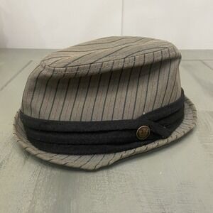 Goorin Bros Men's Fedora Gray Red Wool Blend Medium Striped Band Hat Lined